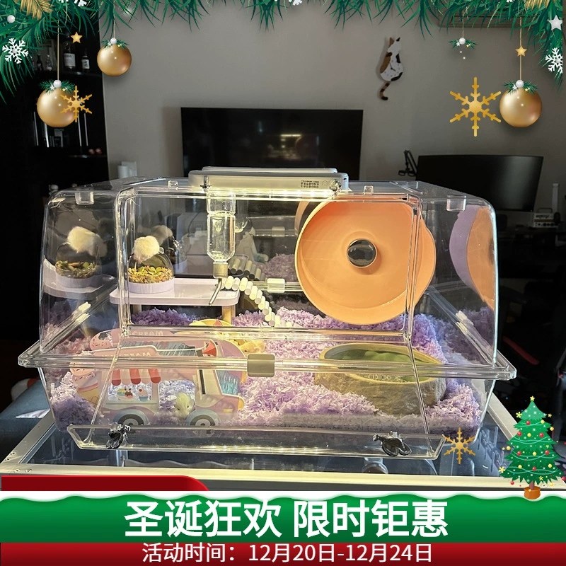 Оптовая Продажа с фабрики клетка хомяка специальная клетка акриловая прозрачная очень большая вилла Золотой медведь поставляет хижину разведение