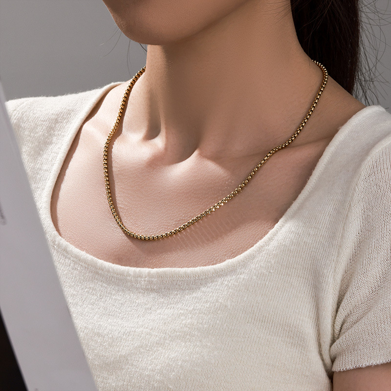 Joyería Xuping, Moda Japonesa y Coreana, Estilo Europeo y Americano Simple, Color Oro 14k, Collar Personalizado para Hombre, Cadena para Mujer, Venta al por Mayor