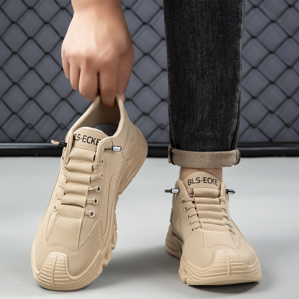Zapatos para hombre, talla grande, zapatos de trabajo de cuero nuevos para exteriores, zapatos de protección laboral transpirables, cómodos y versátiles, zapatos deportivos de moda para hombre