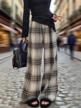 T 78153 Warm Plaid Trousers Women Winter 2025 �������eѝ