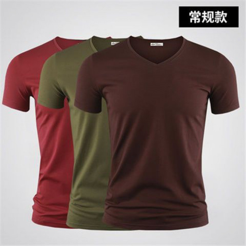 3枚入り】モデル綿半袖男性下着シャツtシャツ純色vネック半袖tシャツ郵便|undefined