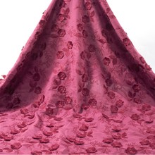 潮流3D绣花旗袍面料 厂家直销裙子礼服表演服抱枕面料embroidery