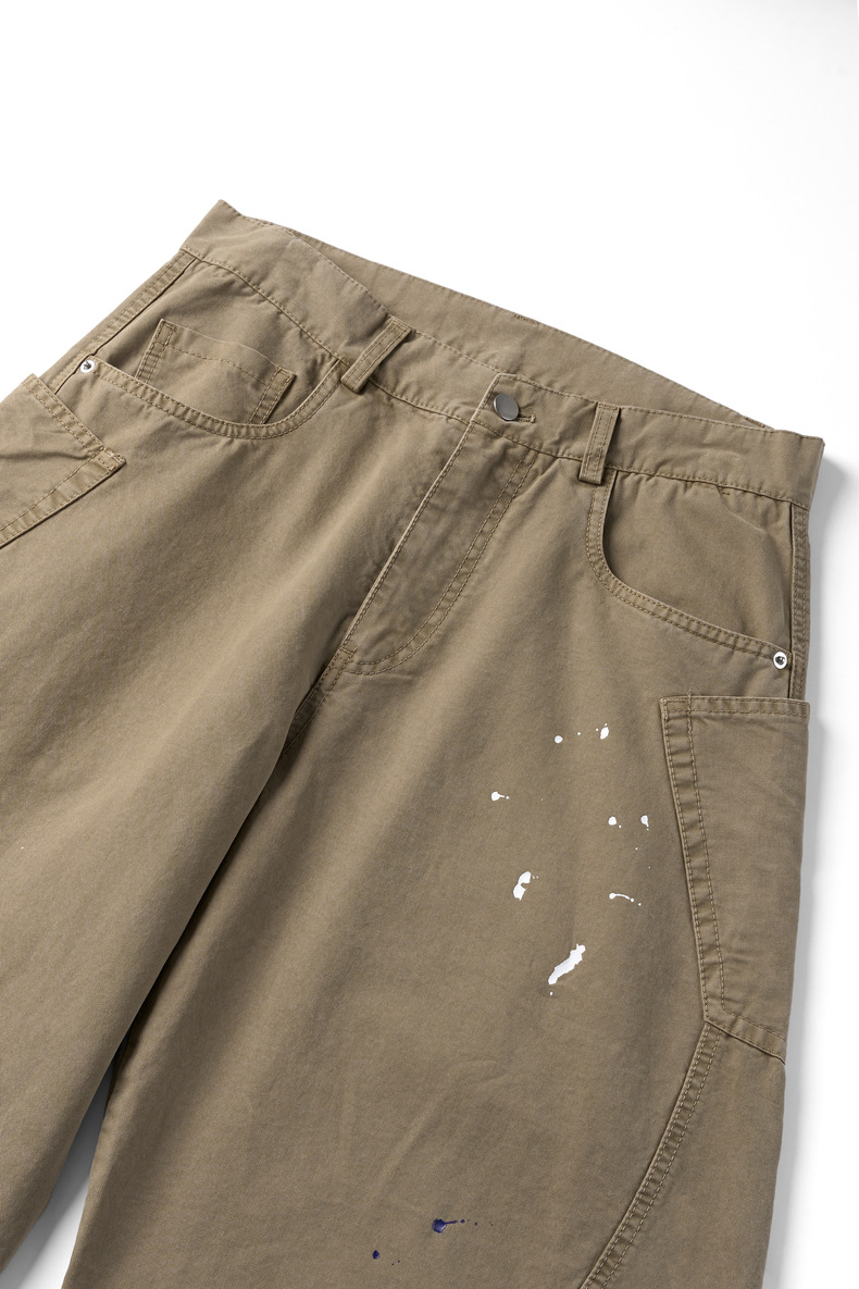 Inflation Hand-Painted Splatter Wide-Leg Cargo Pants