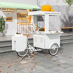 戸外鉄芸花車移動ブース販売促進三輪販売車グルメ街観光地区夜市に露店を出して食堂車を手押しする