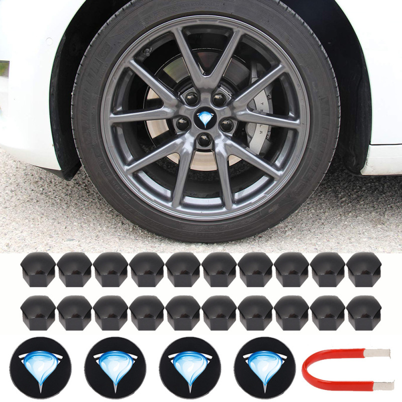 テスラモデル 3/X/S ホイールハブキャップホイールハブキャップロゴカバーセンターカバーセット修正アクセサリーに適しています|undefined