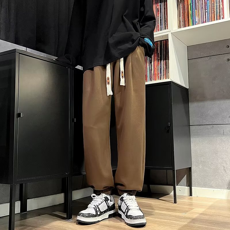 Pantalones casuales de todo fósforo pantalones casuales de pierna recta sueltos para hombre 2024 pantalones con corsé para hombre de moda