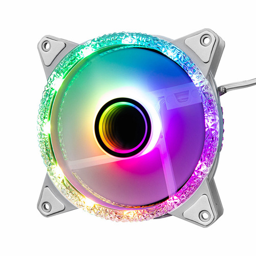 Chassis fan ARGB temperature control prism second generation fan computer CPU radiator double ring diamond 12 cm fan