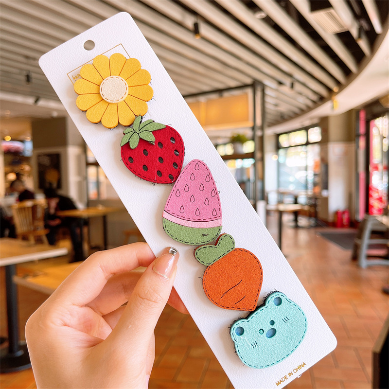 Los niños coreanos publican pegatinas mágicas de color caramelo de dibujos animados lindo y simple acabado de cabello roto artefacto Velcro de frutas