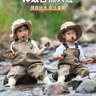 E5Y Wading Pants with Suspenders for Fishing, Beach Rain Boots, Waterproof Shoes and Pants for Adults and Kidsren