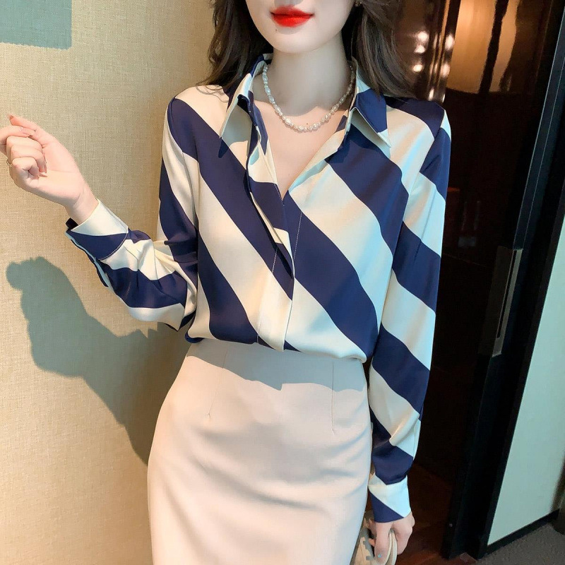 洋气时髦打底雪纺小衬衫女装2025年新款衬衣时尚长袖上衣欧货爆款|undefined