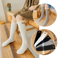 Baby Girl Cotton Autumn Thin Edge Decorated Stylish Children's Knee High Socks Spring and Autumn Princess Edge Socks