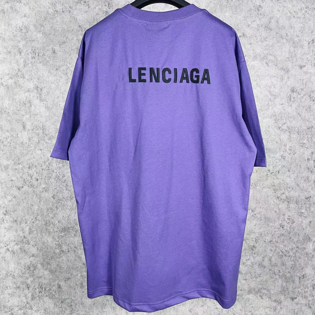 Alta versión París nuevo estilo clásico delantero y trasero B carta bordado usado manga corta Camiseta hombres y mujeres pareja verano