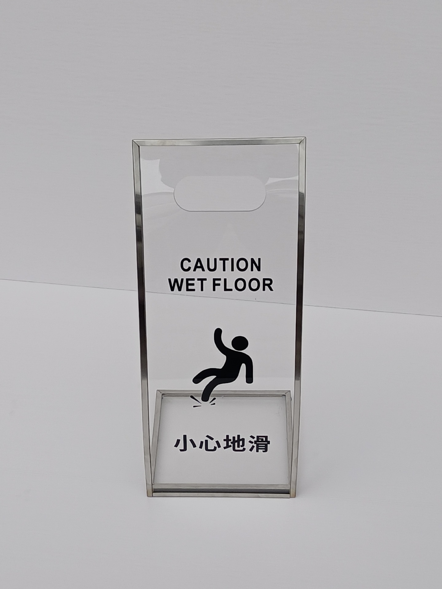 Soporte publicitario de acero inoxidable tipo A