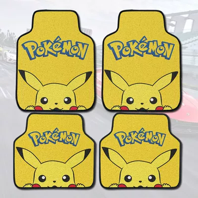 Cute Car Anti-Dirty Protective Mats, Universal Foot Pad - car-universal-floor-mats-pikachu-po-complete-car-interior-trim-kit-4-piece-set