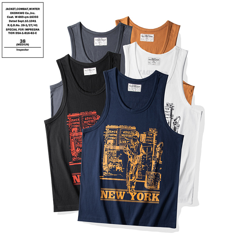 Camiseta de Tirantes Estampada para Hombre 200g de Algodón para Ocio image 5