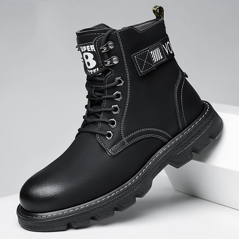 Модные осенне-зимние модные ботинки Martin, нескользящая износостойкая резиновая подошва, теплые мужские шерстяные ботинки из хлопка в британском стиле с флисовой подкладкой