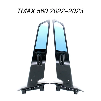 Suitable for Yamaha Tmax 560 Motorcycle Rearview Mirror, Wind Wing Mirror, Blue Surface, Large Base Square Rearview Mirror