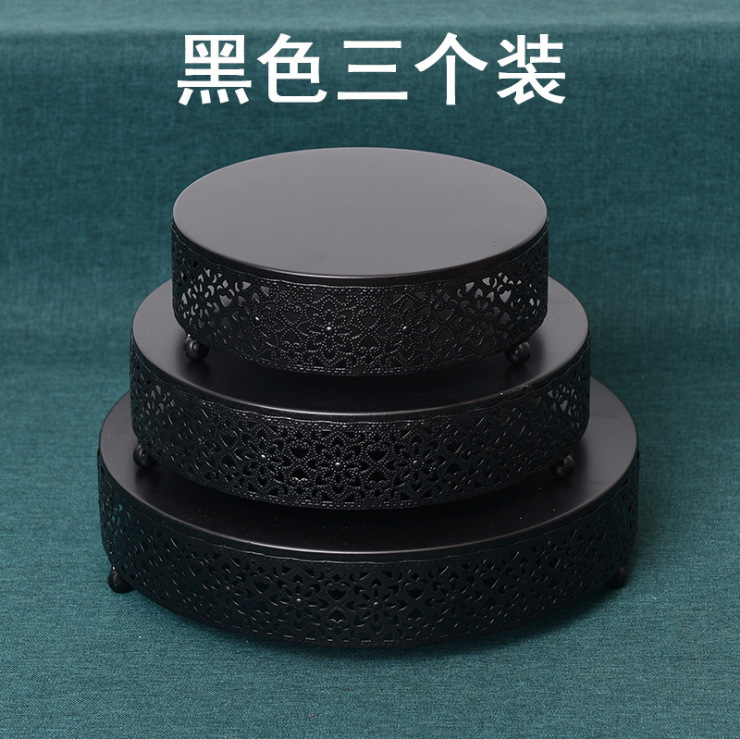 . De estilo europeo de hierro soporte de la torta accesorios de la boda bandeja de la torta de la pierna alta Placa de pastel de mesa de postre decoración de la torta de hierro