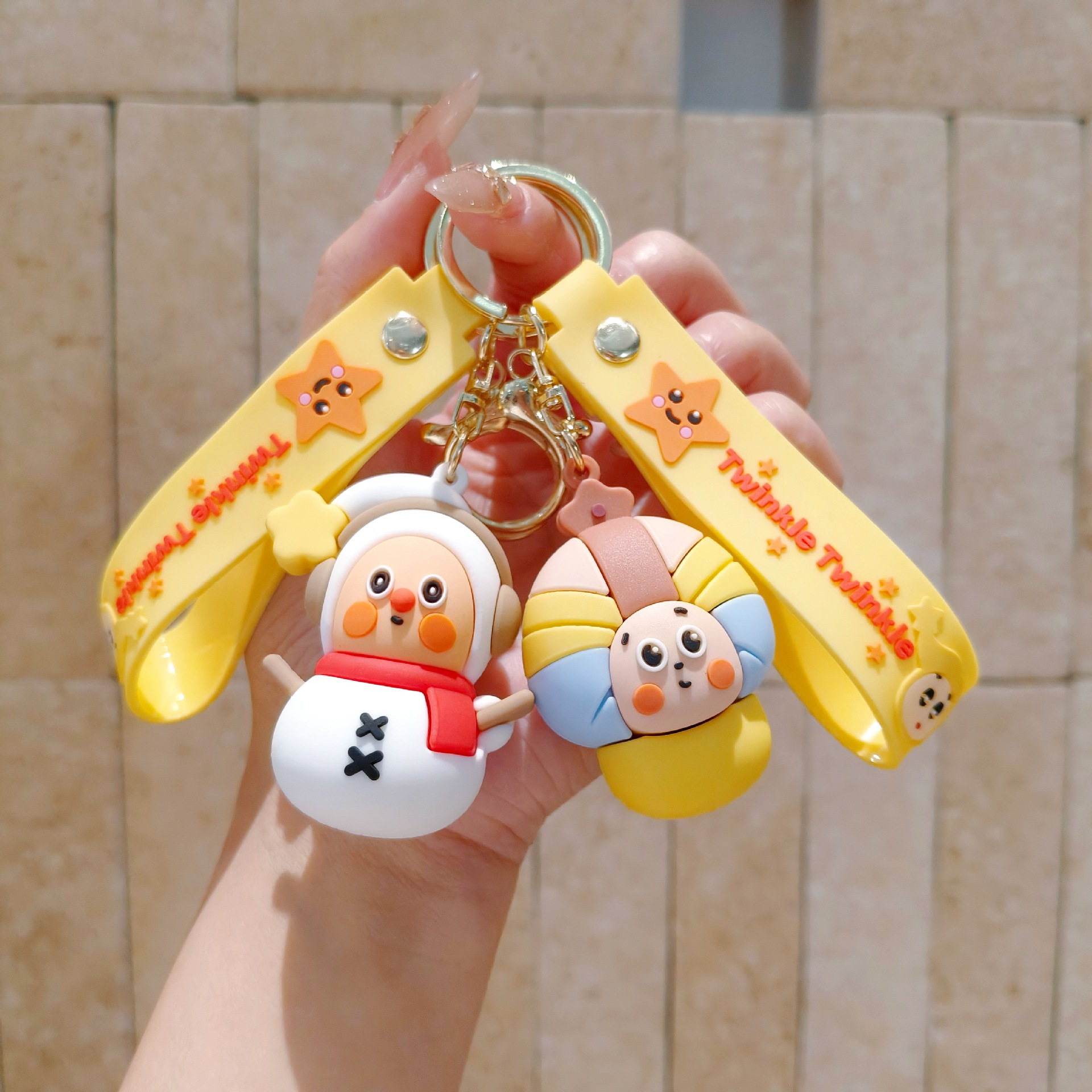 Cute Star Man Cross-Dressing Cartoon Keychain Creative Car Keychain School Bag Pendant Doll Machine Small Gift