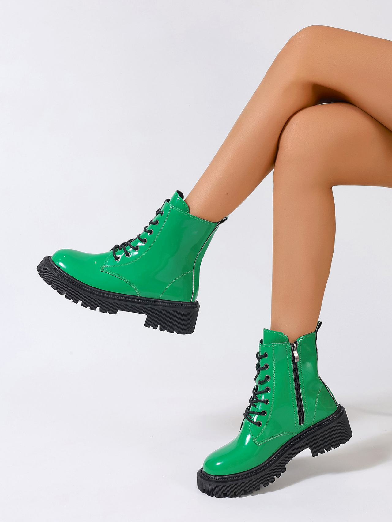 plus Size Lace-Up British Style Retro Martin Boots mid Heel Ankle Winter Cowboy Boots for Women_vogvips.com