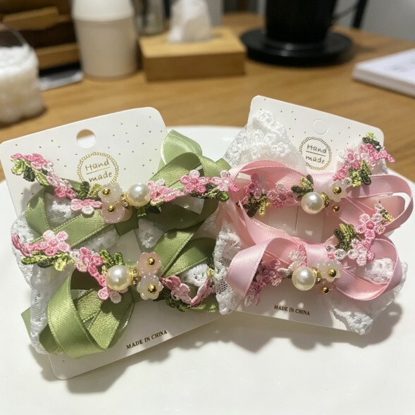 Children's hairgrip pearl with bow