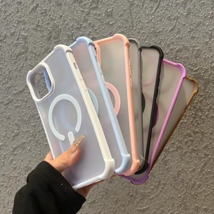 Four-corner Drop-resistant iPhone16promax-sensitive Magnetic Phone Case for Apple 16 Simple Advanced Drop-resistant Case