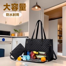 新品2合1手提包午餐包组合包大女士保温午餐盒女斜跨电脑包