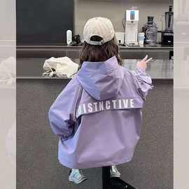 儿童风衣外套2025新款女童冲锋衣春秋款洋气外穿上衣秋装潮中大童