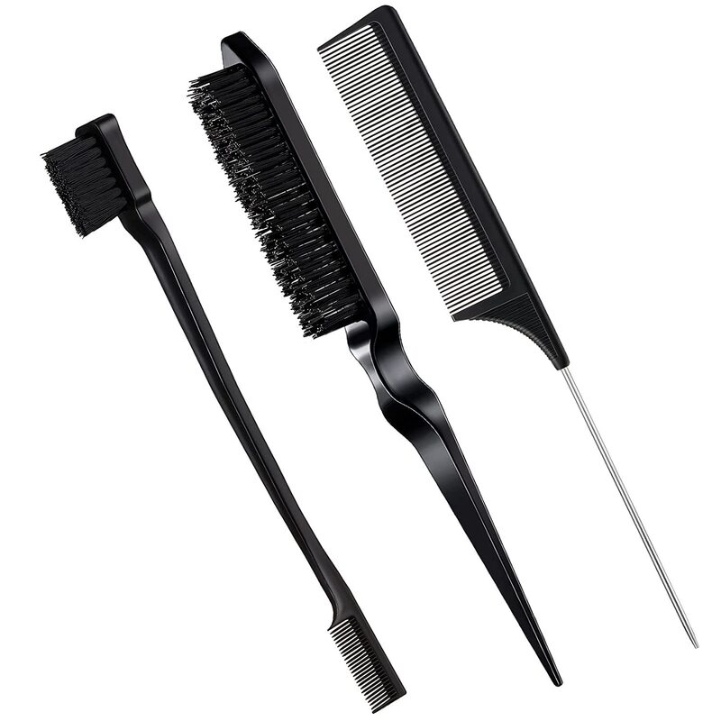 Cross-border hairdressing comb set 3 piece set teaser Brush edge brush and comb bristle comb sturdy mouse tail comb