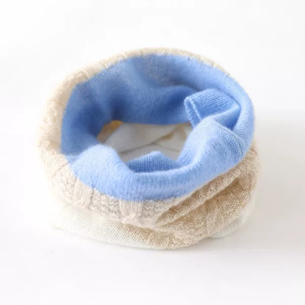 Soft and Cozy Cashmere Autumn and Winter Neck Warmer Color-Blocking Simple Versatile Warm Neck Protection Knitted Scarf with a Sense of Atmosphere Versatile
