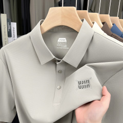 夏の高級感tシャツの新型氷糸ビジネスカジュアル男性は純色半袖tシャツ男性上着代発