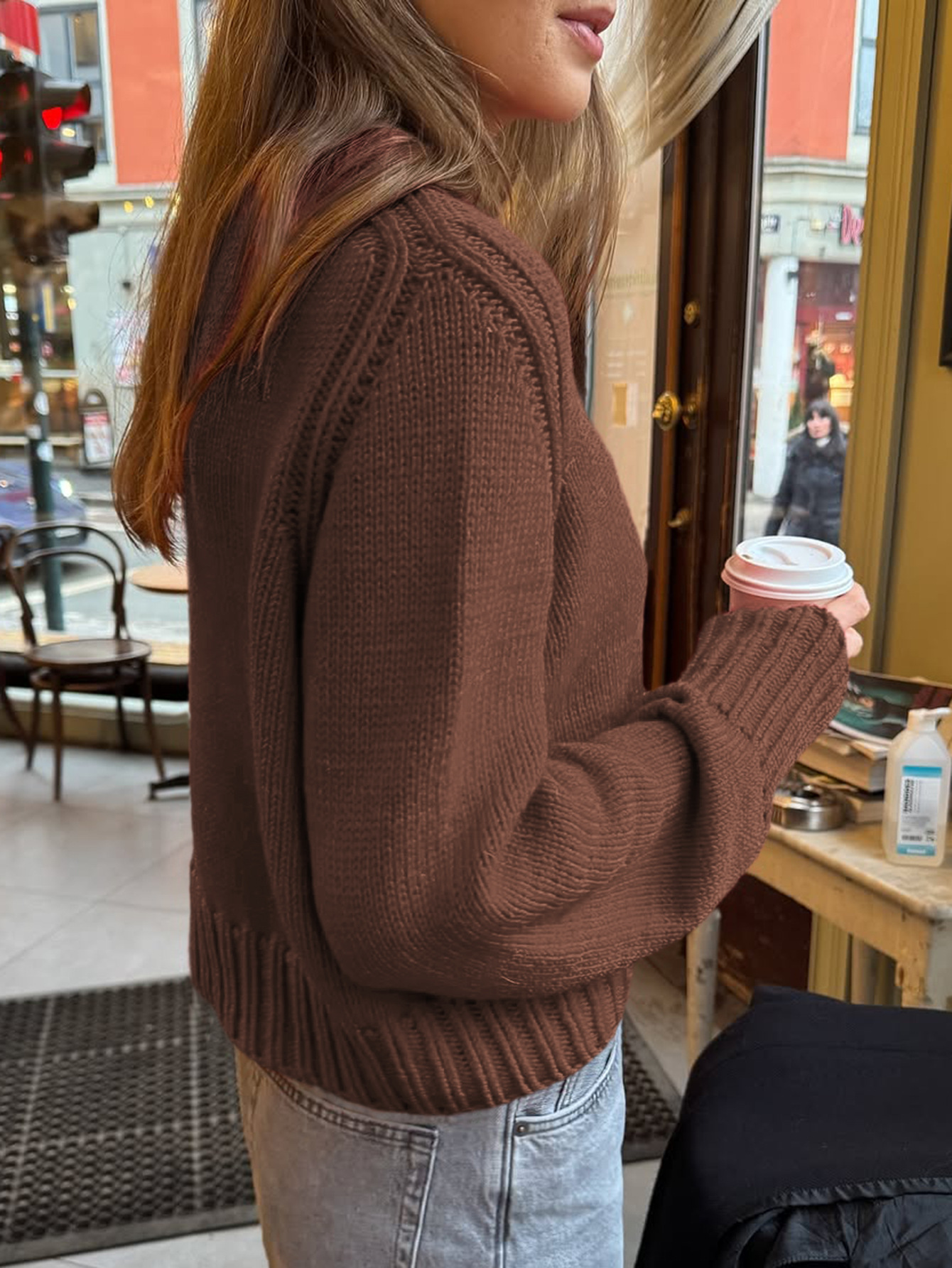 Kaikuo transfronterizo suéter de lana de color sólido de Europa y Estados Unidos básico de ropa de mujer otoño y invierno 2025 estación independiente de Amazon