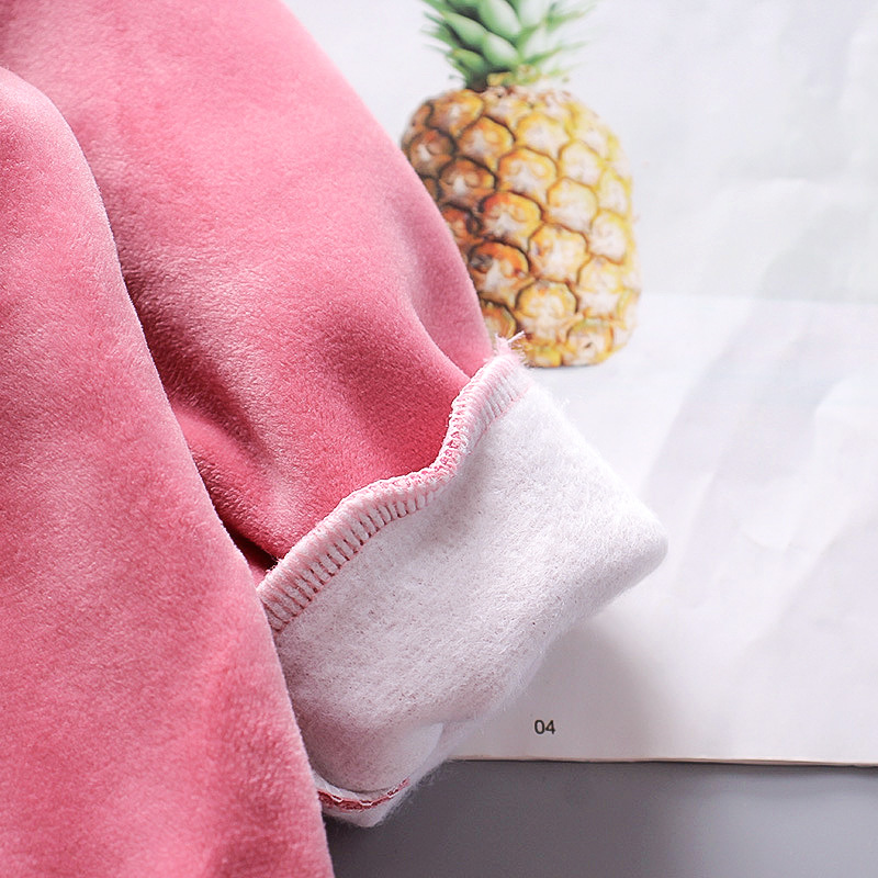 Children's clothing set for boys girls, plush thickened autumn and winter 2023 new style with hat, western-style_voghion.com