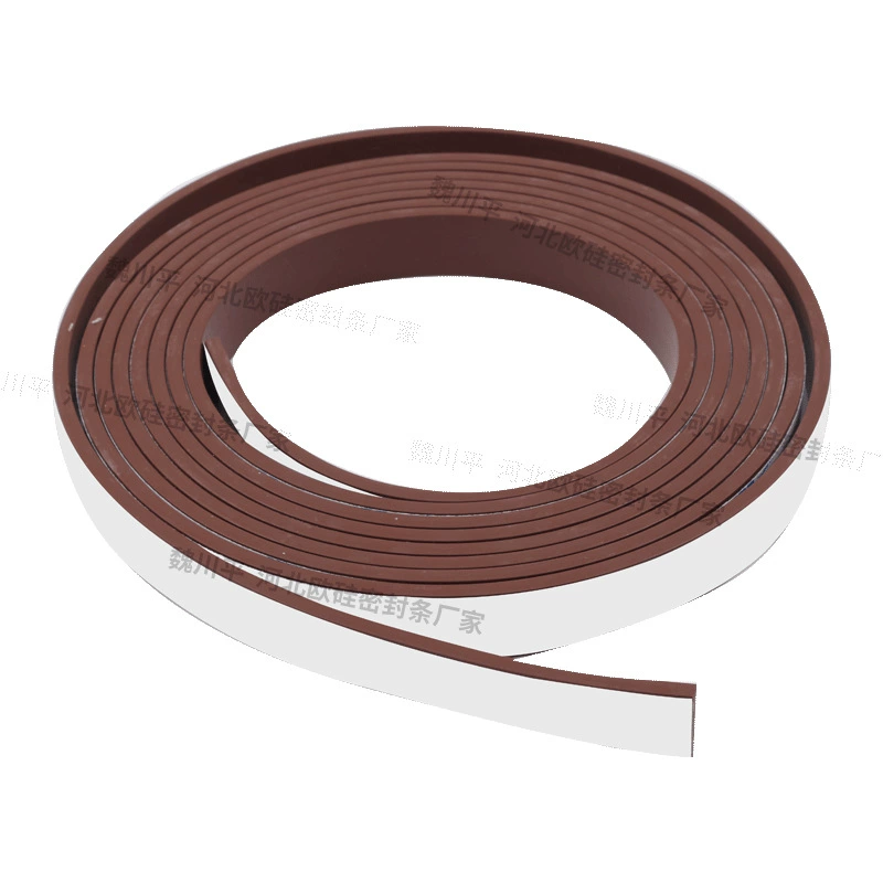 Коричневая односторонняя самоклеящаяся силиконовая полоса, термостойкая, антивозрастная, антискольжение, амортизация, износостойкая силиконовая резиновая прокладка