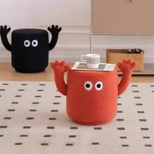 定制北欧风举手矮凳家用客厅沙发圆凳网红门口换鞋凳可爱卡通凳子