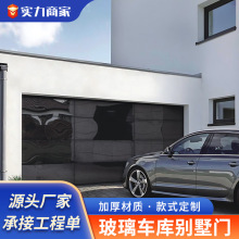 纯平玻璃车库门别墅门翻板门轻奢电动门别墅庭院PC透视门折叠门
