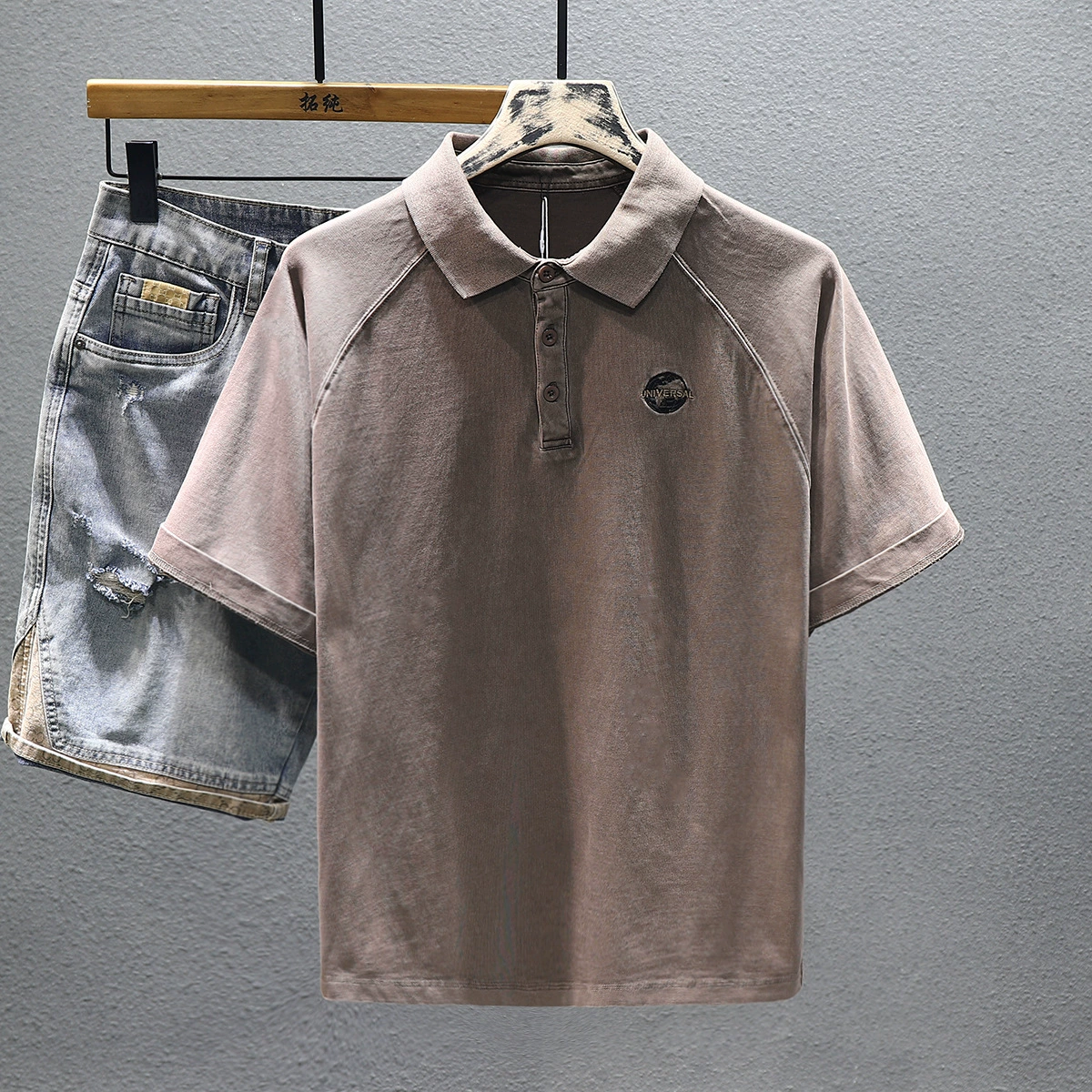 Прилив, весной хлопковый дизайн модное polo, oversize, тренд сезона, с коротким рукавом