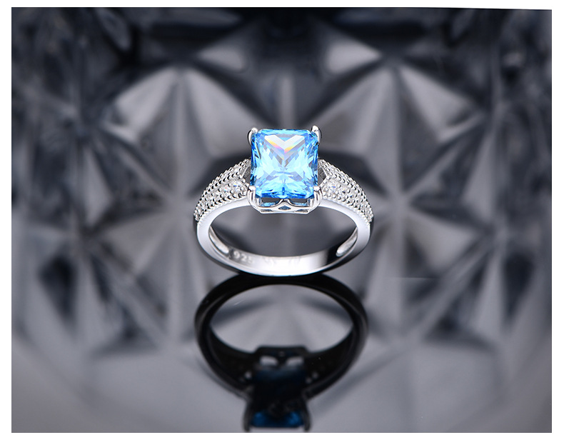 Fashion Geometric Sterling Silver Plating Zircon Rings 1 Piece