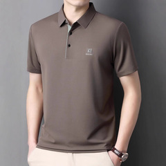 夏の氷糸poloシャツの中で青年のお父さんの半袖のtシャツの男性の新型のゆったりしている軽いビジネスのカジュアルな思いやりの紳士服