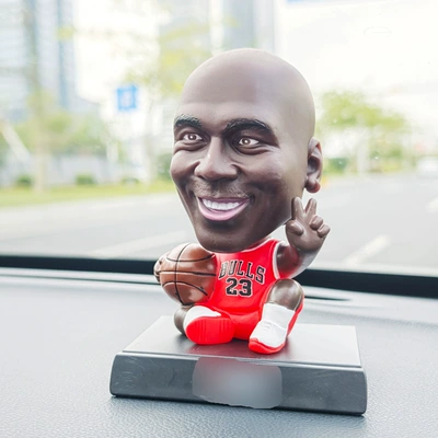 Q-Version Basketball and Football Car ornaments - -shaking-head-jordan