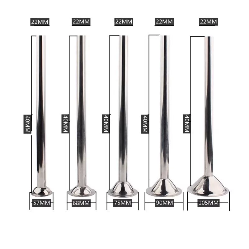 Коммерческий удлиненный корпус инструмента для наполнения колбас из нержавеющей стали с большим горлышком и маленькой колбасной трубкой Ручная мясорубка для утечек