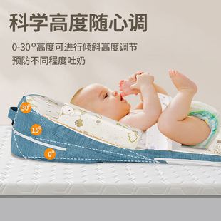 Infant Anti-spitting Sloping Mat Newborn Anti-overflow Pillow Spine Protection Adjustable Breast-feeding Pillow Bed-in-bed