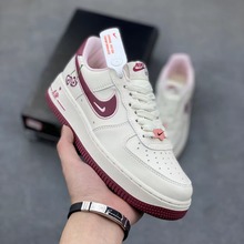 aj纯原空军一号低帮af1女款 air low 07 板鞋潮耐莆田鞋  粉白色