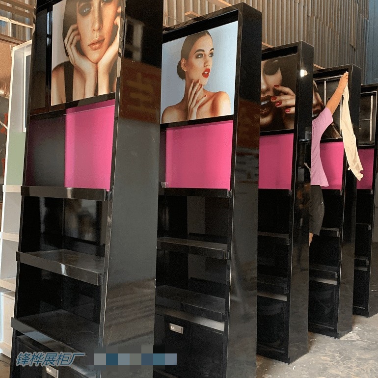 全店做时尚美观化妆品展柜精致白色烤漆香水柜台展柜