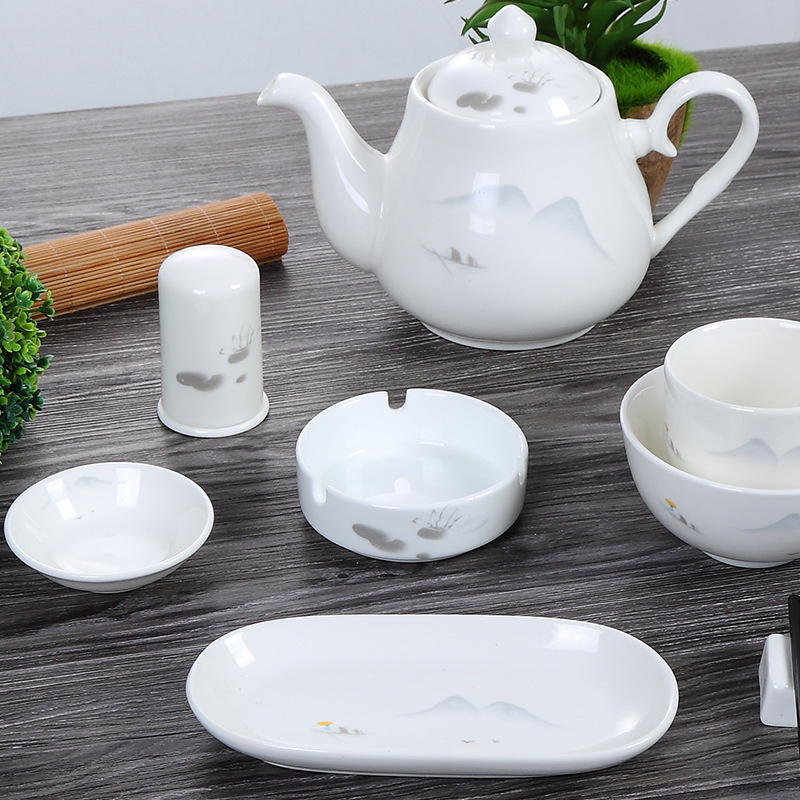 Tableware for hotel, ceramic set, Chinese style, 4 piece set