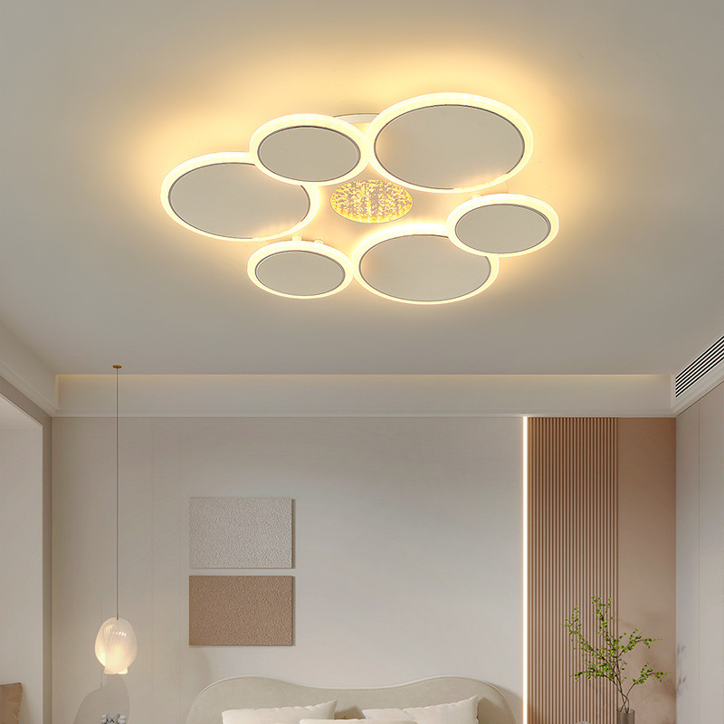 2024 nuevo nórdico simple atmósfera sala de estar lámpara de vestíbulo de alto sentido acrílico dormitorio principal lámpara de techo