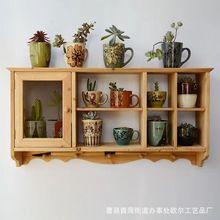 实木复古收纳架壁挂式墙架茶叶茶具杯子置物架多层客厅卧室展示架