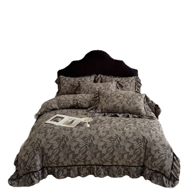Nordic French Vintage Boho 2026 Nieuwe Franse stijl lente/zomer beddengoed vierdelige set met vintage print, 1,8 m/2,0 m Kanten serie_voghion.com