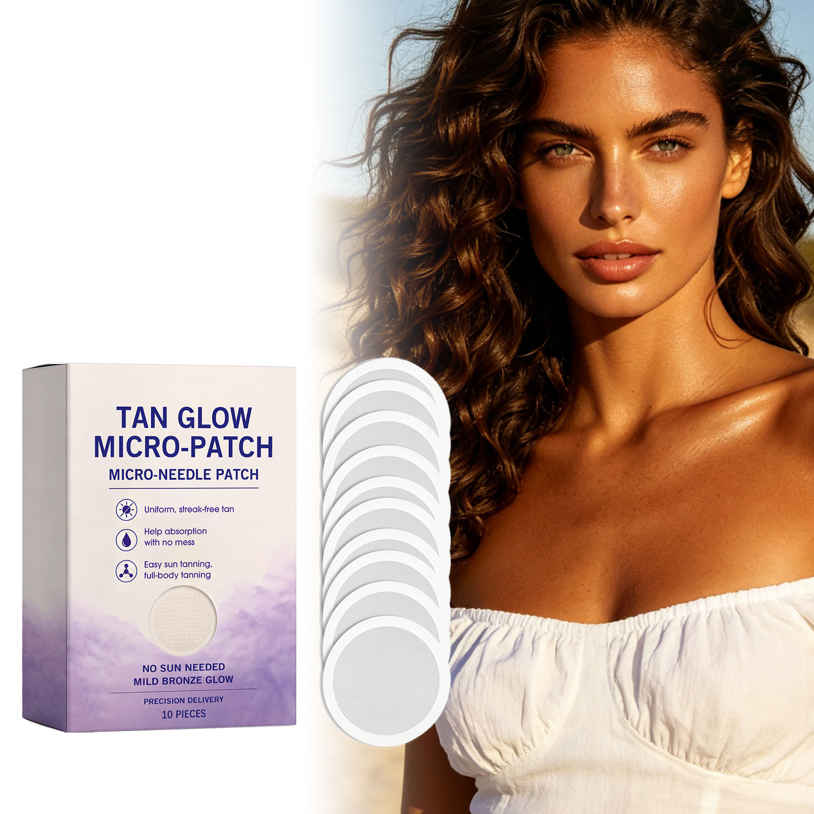 Body Tanning Care Patch for Summer Outdoor Beach Vacations, Easy-To-Apply, Breathable, Lightweight Care Patch