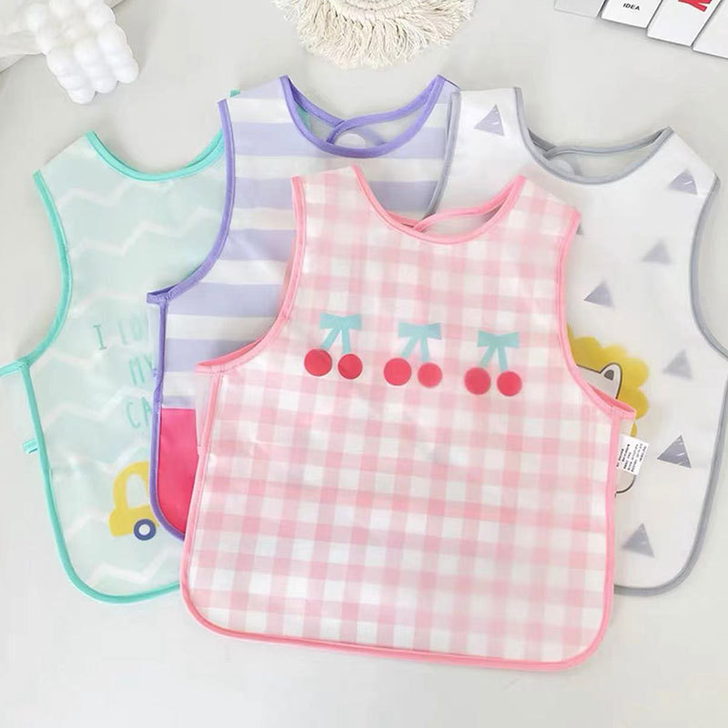 Waterproof baby bib, washable baby bib, children's smock, bib, drool bib, sleeveless apron